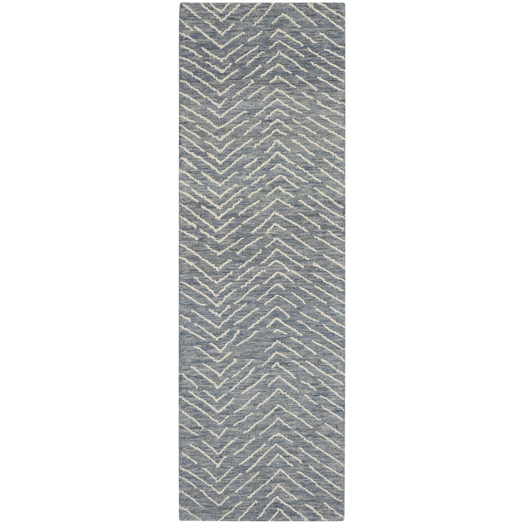 Foundry Select Handmade Hand Tufted Wool Gray/Cream Rug Wayfair